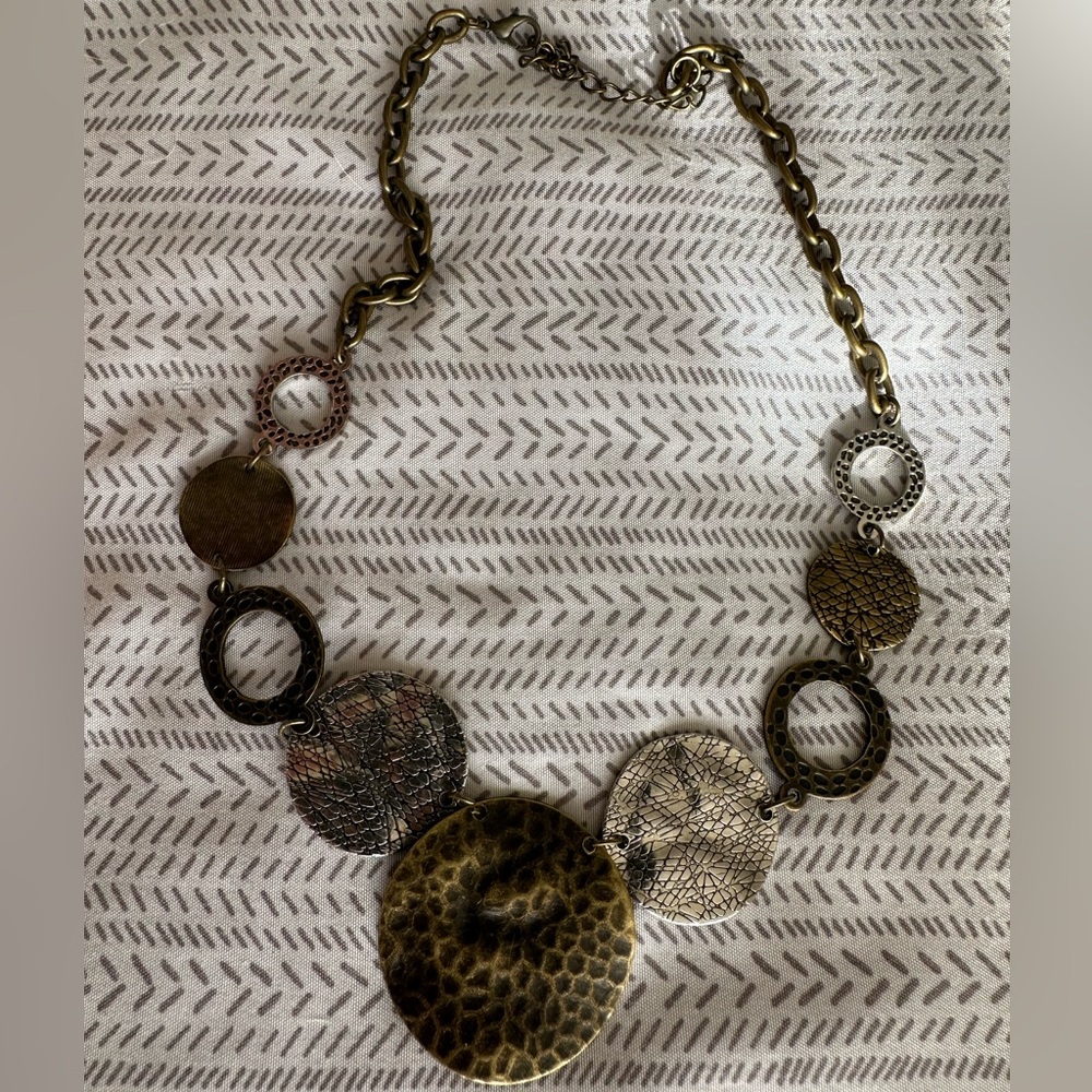 Antique style bronze necklace